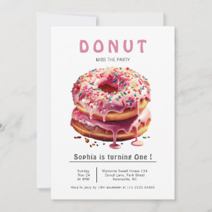Sweet Doughnut 1st Birthday  Invitation