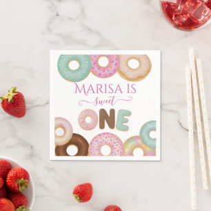 Sweet Doughnut Birthday Colourful Kids Party - Napkin
