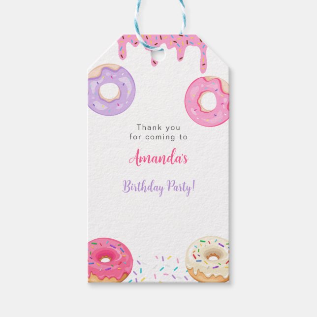 Sweet Doughnut Birthday Gift Tags (Front)
