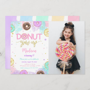 Sweet Doughnut Birthday Photo Invitation