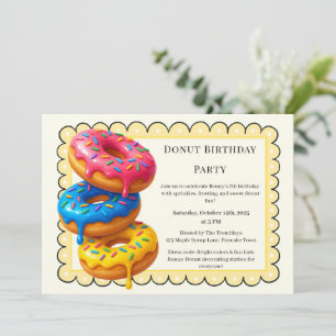 Sweet Doughnut Brunch Birthday Celebration Invitation