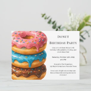 Sweet Doughnut Brunch Birthday Celebration Invitation