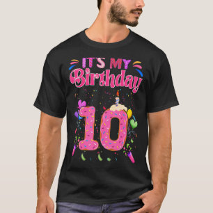 Sweet Doughnut It's My 10th Birthday 10 Years Old T-Shirt