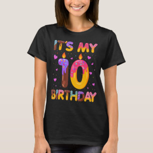 Sweet Doughnut It's My 10th Birthday  10 Years Old T-Shirt