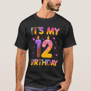 Sweet Doughnut It's My 12th Birthday 12 Years Old T-Shirt