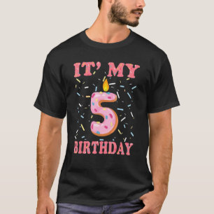 Sweet Doughnut It's My 5th Birthday  5 Years Old   T-Shirt