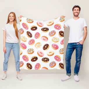 Sweet Doughnut Pattern Fleece Blanket