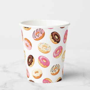 Sweet Doughnut Pattern Paper Cups