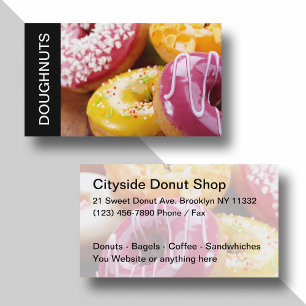 Sweet Doughnut Shop Colourful Business Cards