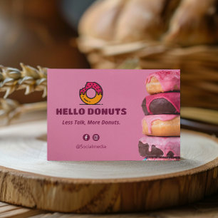 Sweet Doughnuts Business   Pink Cute Barcode Card