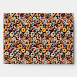 Sweet Doughnuts Seamless Pattern Design Envelope