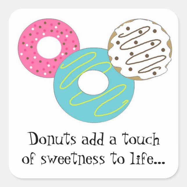 Sweet Doughnuts Square Sticker (Front)