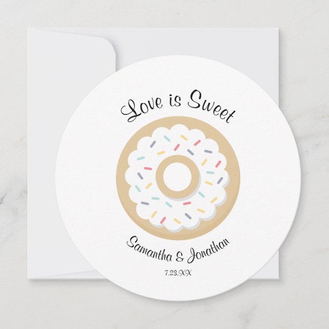 Sweet Doughnuts Wedding Welcome Bag Thank You Card (Front)