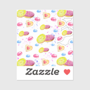 Sweet doughnuts with colourful glaze pattern