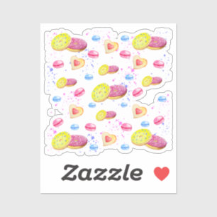 Sweet doughnuts with colourful glaze pattern