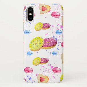 Sweet doughnuts with colourful glaze pattern iPhone x case
