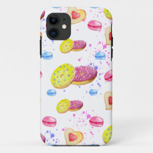 Sweet doughnuts with colourful glaze pattern iPhone 11 case