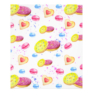 Sweet doughnuts with colourful glaze pattern photo print
