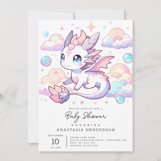 Sweet Dragon Baby Shower Invitation (Front)