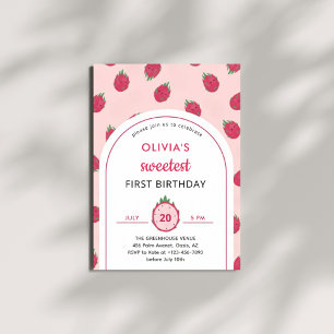 Sweet Dragon Fruit First Birthday Invitation
