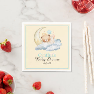 Sweet dream teddy bear Boy baby Shower  Napkin