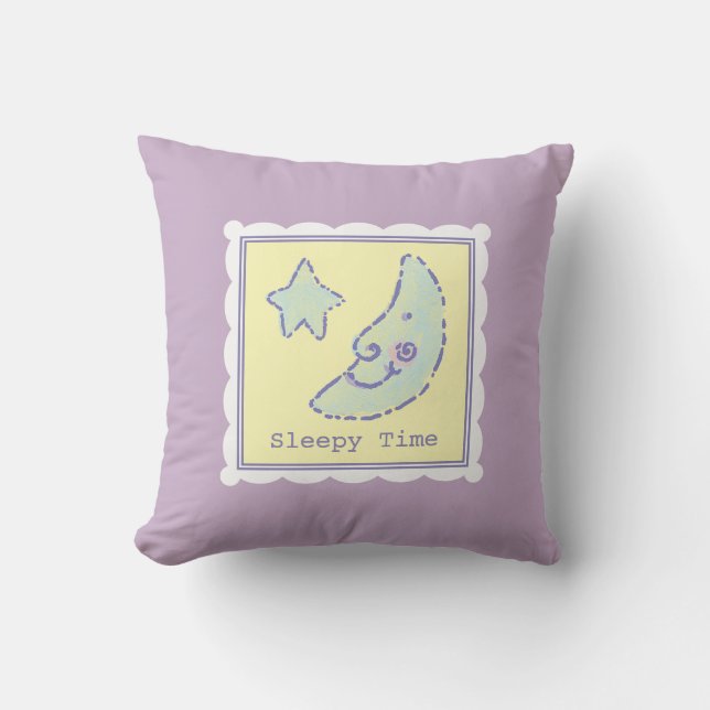 Sweet DreamMoon and Star Sleepy Time Baby Lavender Cushion (Front)