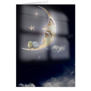 Sweet dreams and good night sleeping birds card