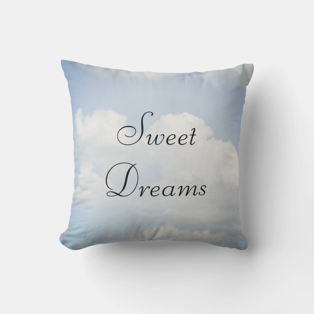 Sweet Dreams Blue Sky, White Clouds Cushion (Front)
