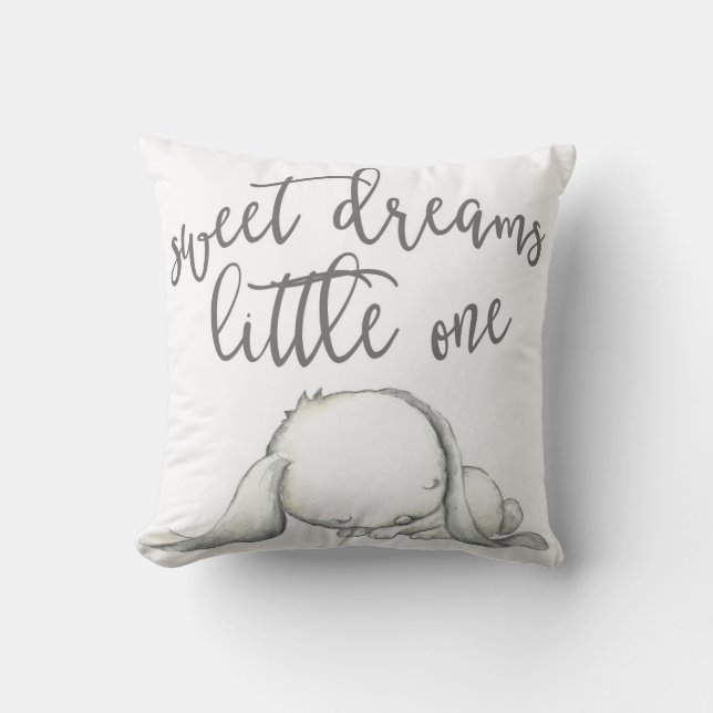 Sweet Dreams Bunny Baby Nursery Pillow Decor (Front)