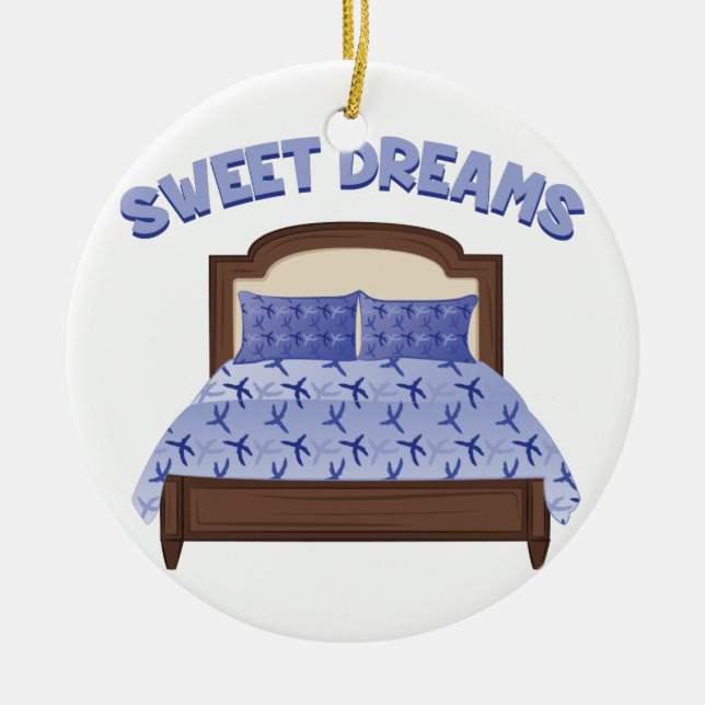 Sweet Dreams Ceramic Tree Decoration (Front)