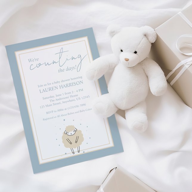Sweet Dreams Counting Sheep Baby Shower Invitation (Creator Uploaded)