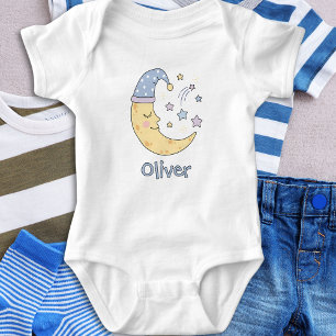Sweet Dreams Crescent Moon & Stars Baby Bodysuit
