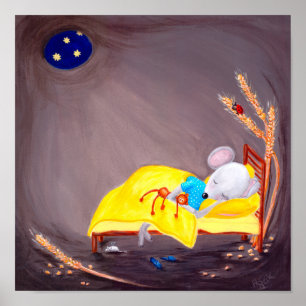 Sweet Dreams   Cute Little Mouse Nursery Poster