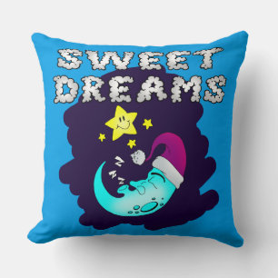 Sweet Dreams - Cute Moon Taking a Nap Cushion