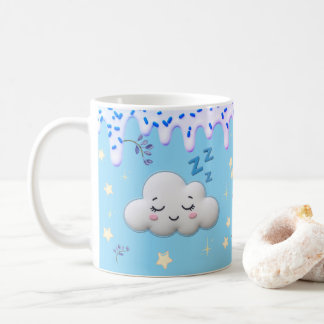 Sweet Dreams Cute Sleeping Cloud and Blueberry Mug