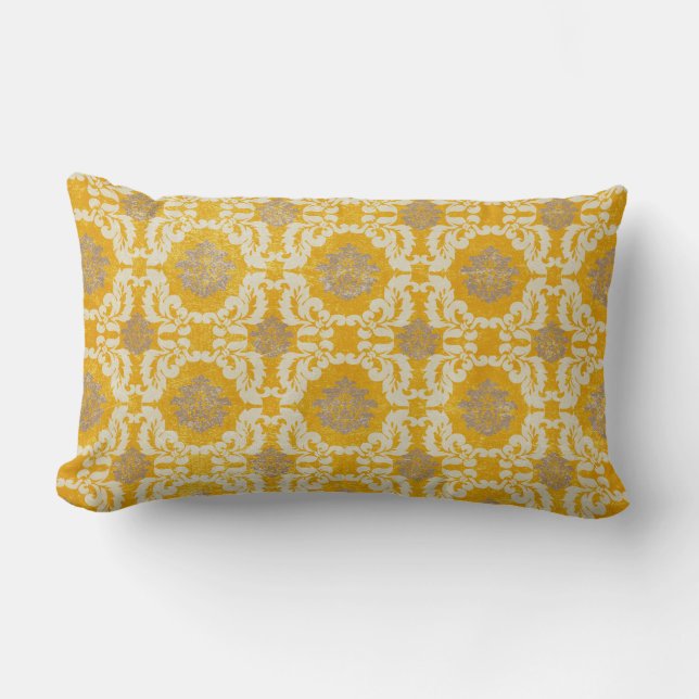 Sweet Dreams Damask Patterned Throw Pillow (Front)