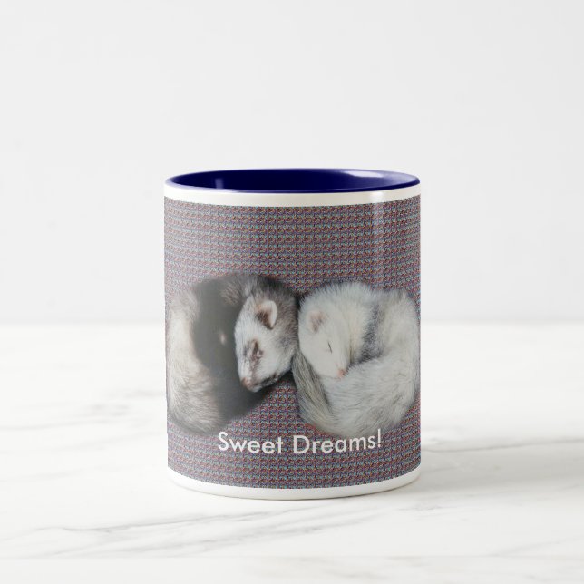 Sweet Dreams Ferrets Two-Tone Coffee Mug (Center)