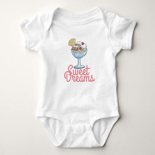 Sweet Dreams - Ice Cream Sundae Baby Bodysuit (Front)