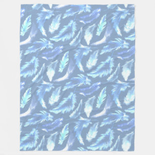 sweet dreams - light blue watercolor feathers : fleece blanket