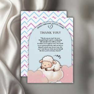 Sweet Dreams Little Lamb Cute Kawaii Baby Shower Thank You Card