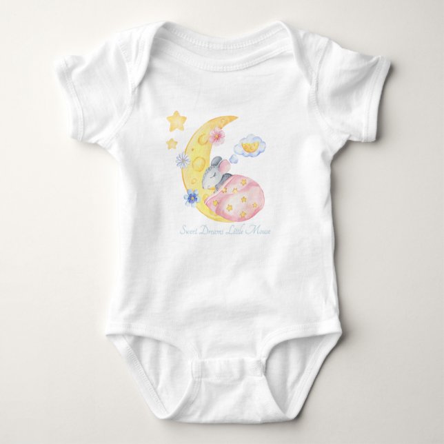 Sweet Dreams Little Mouse In 3 Colours Baby Bodysuit (Front)