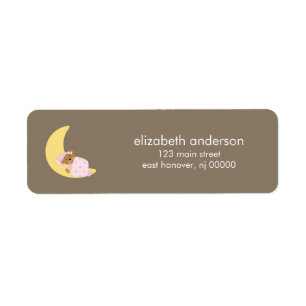 Sweet Dreams Lullaby Girl Baby Shower Return Address Label