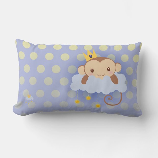 Sweet Dreams Monkey Throw Pillow Lumbar (Front)