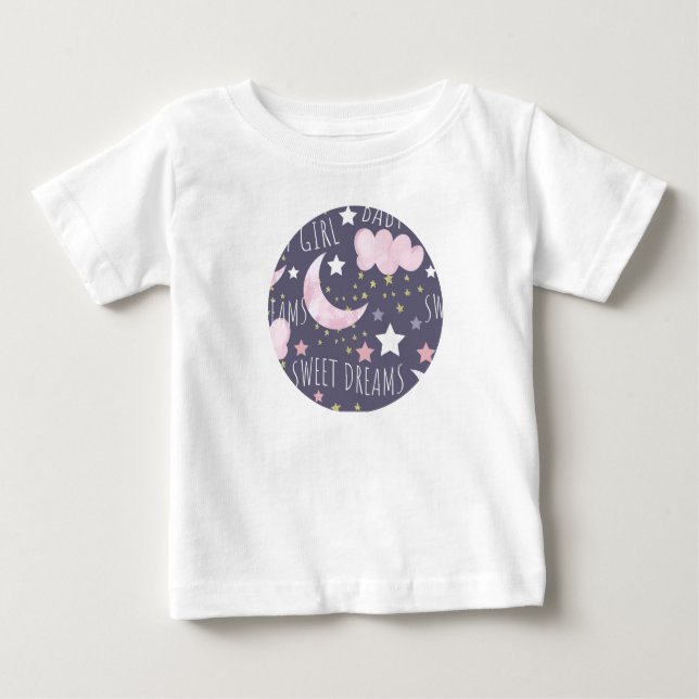 Sweet Dreams Moon Baby Girl T-Shirt (Front)