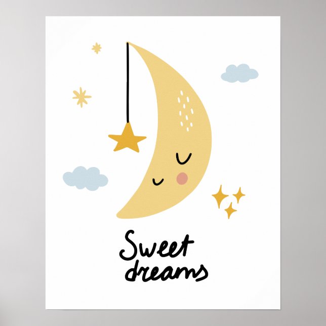 Sweet Dreams Moon & Stars Poster (Front)