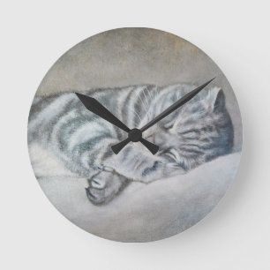 Sweet Dreams of a British Shorthair Round Clock