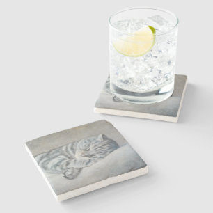 Sweet Dreams of a British Shorthair Stone Coaster