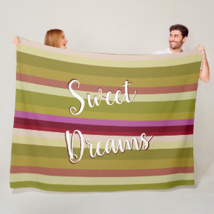 Sweet Dreams Orchid Stripes Style Fleece Blanket