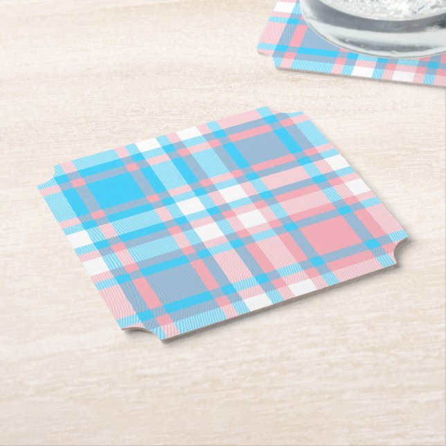 Sweet Dreams Plaid Paper Coasters (Angled)