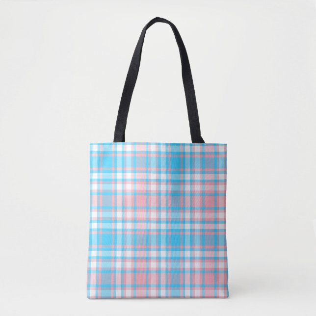 Sweet Dreams Plaid Tote Bag (Front)